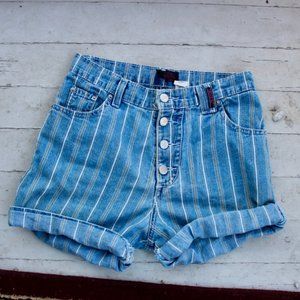 Vintage Denim Striped Shorts Size 4